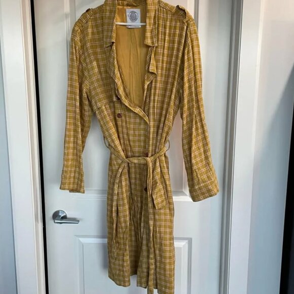 Urban Outfitters Plaid trench coat - Picture 2 of 5